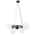 Lampa wisząca czarna metalowa z 5 mlecznymi kloszami 8278/5 - Lampy Elem